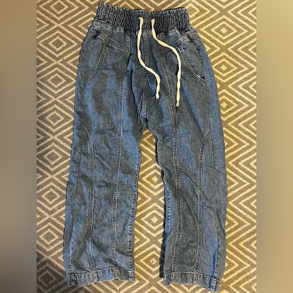 Free People jeans with drawstring